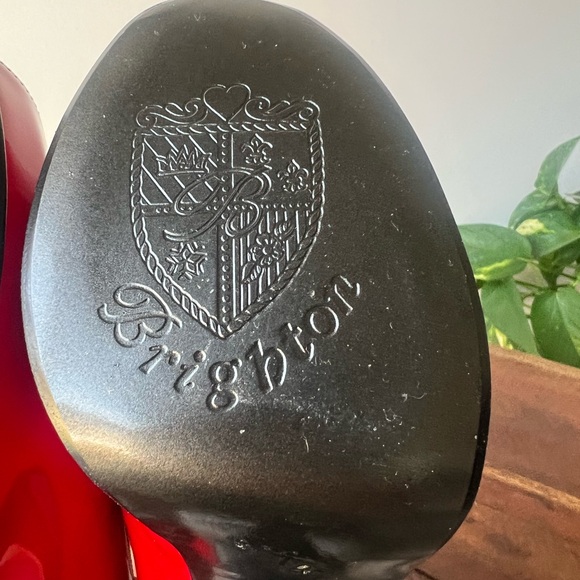 Brighton "Wallis" Cherry Red Patent Peep-Toe Pumps Size 8.5 - Picture 7 of 11